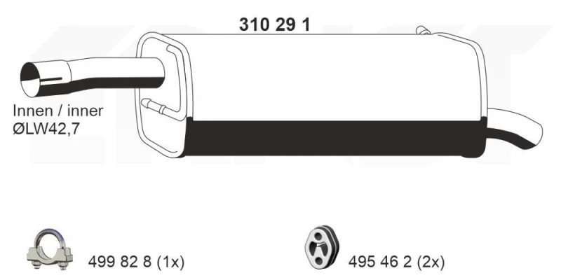 Image of Rear silencer ERNST 310291