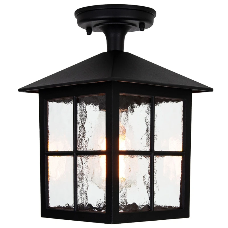 Image of Happy Homewares Classic Matte Black Die-Cast Aluminium Metal Exterior Lantern Wall Light Fitting