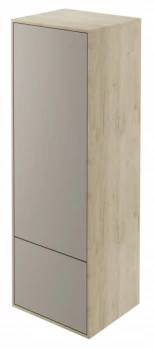 Image of Wickes Eli Oak and Stone Grey Wall Hung Tall Tower Unit - 400 mm