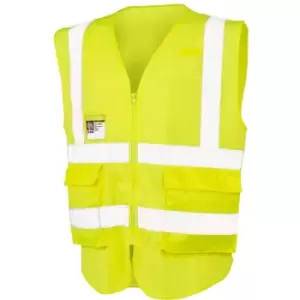 Image of SAFE-GUARD by Result Mens Executive Cool Mesh Safety Vest (XXL) (Fluorescent Yellow) - Fluorescent Yellow
