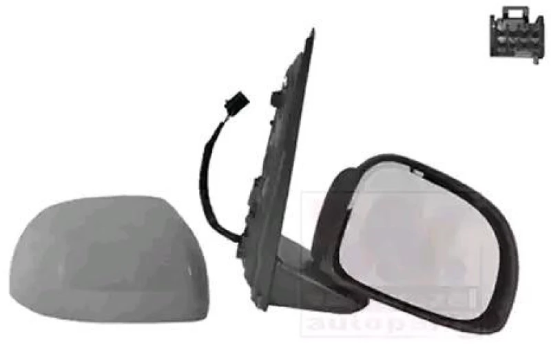 Image of VAN WEZEL 1607808 Wing mirror * HAGUS * Right, with temperature sensor, Over-paintable Outside Mirror (50)