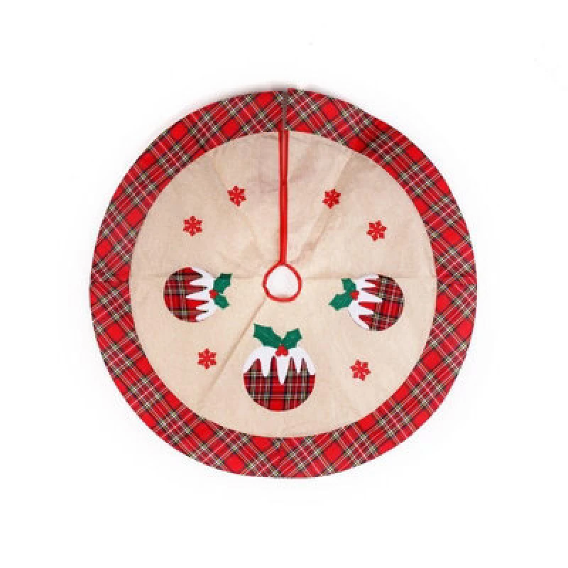 Image of Shatchi Christmas Tree Skirt Pudding 86 cmy,4pcs Brown