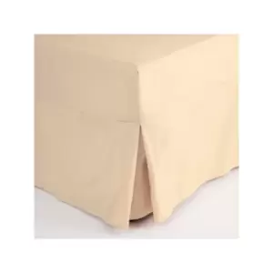 image of Belledorm Easycare Polycotton Percale 200 Thread Count Box Pleat Fitted Valance Sheet, Cream, Single