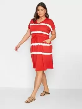 Image of Yours Yours Short Sleeve Dress - Red, Size 16, Women