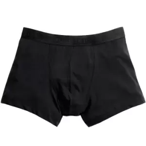 Image of Fruit Of The Loom Mens Classic Shorty Cotton Rich Boxer Shorts (Pack Of 2) (M) (Black)