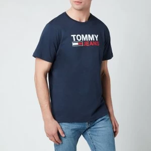 Image of Tommy Jeans Mens Corporation Logo T-Shirt - Twilight Navy - M