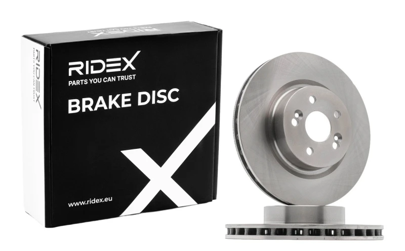 Image of RIDEX 82B0797 Brake disc Front Axle, Vented, Cast Iron, Uncoated, Untreated, without bolts/screws Cast Iron Brake Disc (82)