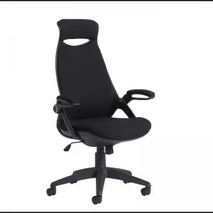 image of Tuscan high back fabric managers chair with head support - black