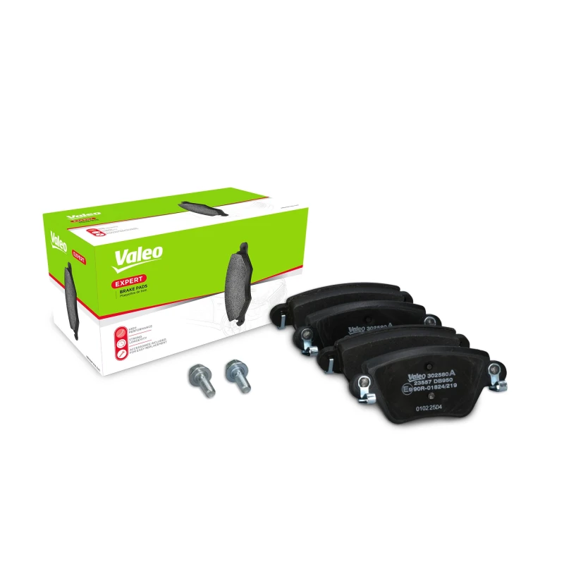 Image of VALEO 302580A Brake pad set EXPERT Rear Axle, excl. wear warning contact, with anti-squeak plate Brake Pad Set,disc brake (402)