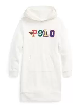 Image of Ralph Lauren Girls Polo Hoodie Dress - Off White, Size 16 Years=Xl, Women
