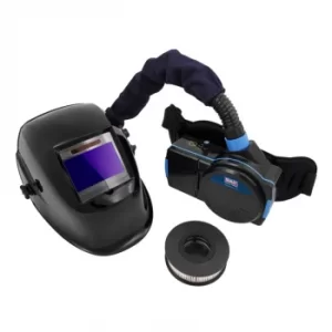 image of Welding Helmet with Powered Air Purifying Respirator (PAPR)