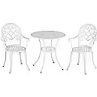 image of OutSunny Outdoor Furniture Bistro Set White