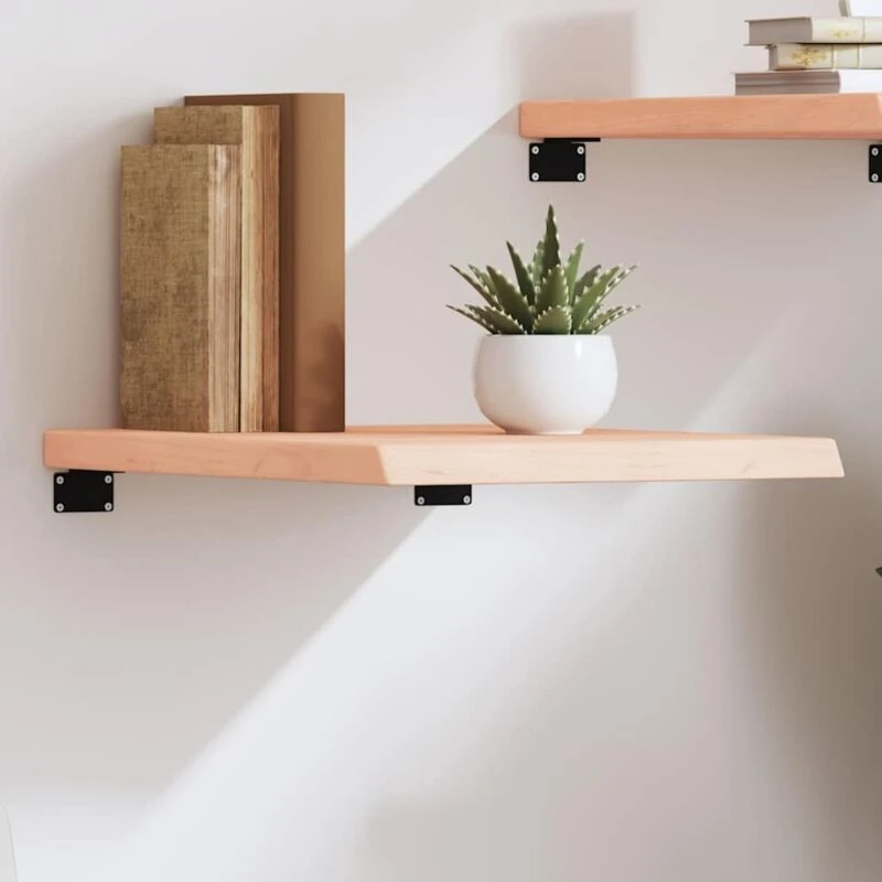 Image of VIDAXL Wall Shelf 40x50x(2-4) cm Untreated Solid Wood Oak vidaXL 8720845812348