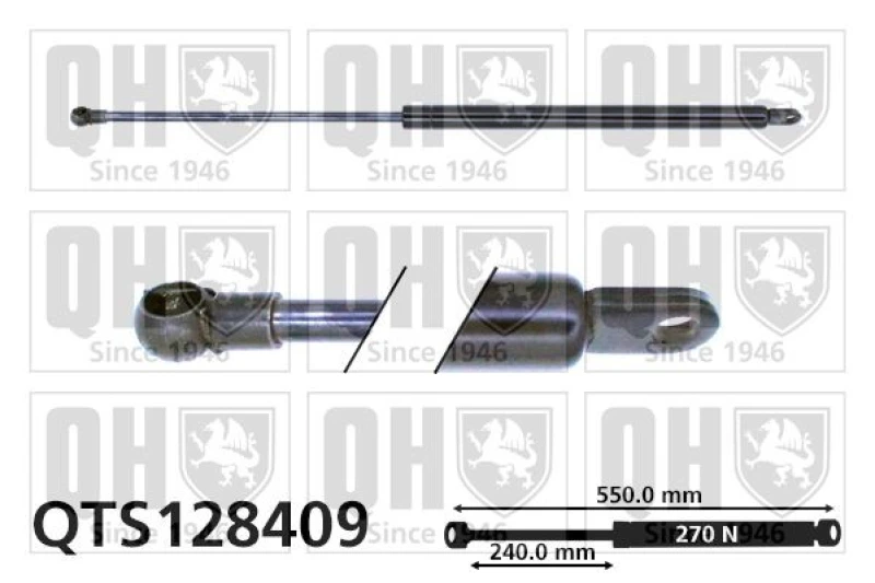 Image of QUINTON HAZELL Tailgate strut QUINTON HAZELL QTS128409