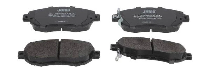 Image of JURID 572380J Brake pad set with acoustic wear warning, without accessories Brake Pad Set,disc brake (402)