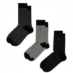 Image of Jack Wills Killerby 3 Pack Stripe Socks - Charcoal