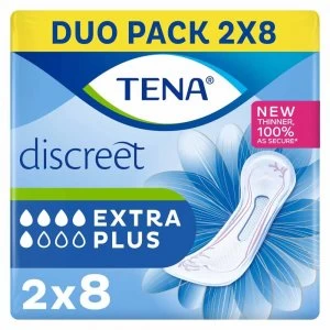 image of TENA Lady Discreet Ex+ Incontinence Pads 16pk