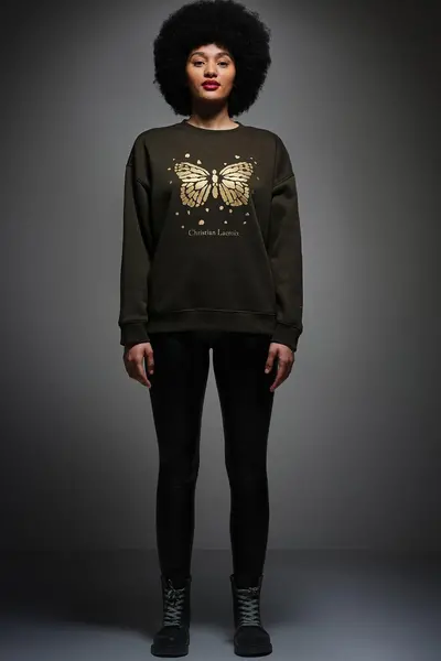 Image of Regatta Christian Lacroix - 'Beauvision Crew' Sweatshirt Khaki
