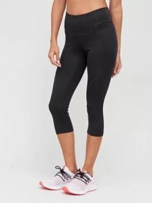 Image of Reebok Workout Ready Capri Legging, Black Size XS Women