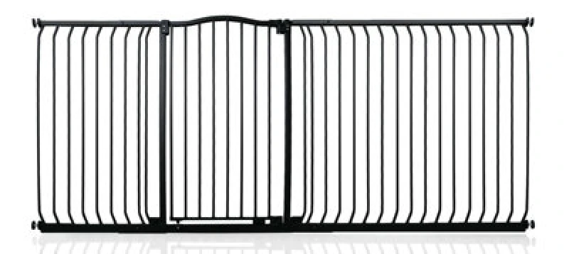 Image of Safetots Extra Tall Curved Top Safety Gate, 216Cm - 225Cm, Matt Black, Extra Tall 100Cm In Height, Pressure Fit Stair Gate
