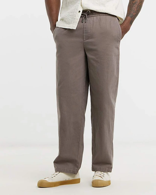 Image of Only & Sons Only & Sons Times Loose Trousers - Brown Brown - Only & Sons - Size: L(32/33") Brown Male L(32/33") OS40902