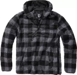 Image of Brandit Teddyfleece Worker Pullover, black-grey, Size 2XL, black-grey, Size 2XL