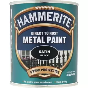 Image of Hammerite Satin Direct to Rust 2.5L Black