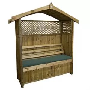 image of Zest4Leisure Hampshire Wooden Arbour With Storage Box