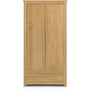 Image of Rosella 2 Door 1 Drawer Combi Wardrobe Waxed Pine