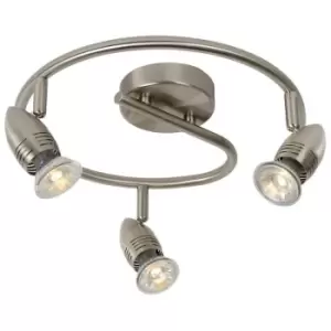 image of Lucide CARO-LED - Ceiling Spotlight - Ø31cm - LED - GU10 - 3x5W 2700K - Satin Chrome