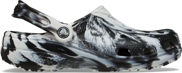 Image of Crocs Unisex Classic Marbled Clogs White / Black M11