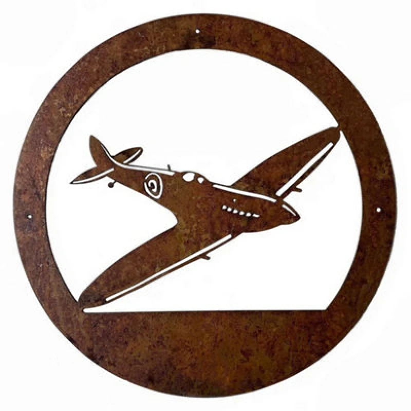 Image of Poppy Forge Spitfire Wall Art With No Text - Large - H49.5cm - Black