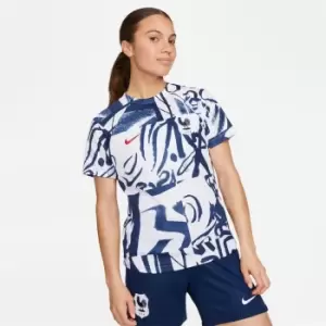 Image of Nike France Pre Match Shirt 2023 Womens - White