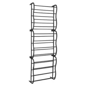 image of Black 12 Tier Door Hanging Shoe Rack Organiser