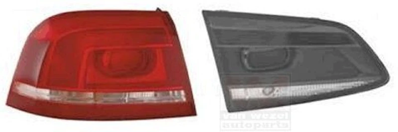 Image of VAN WEZEL 5740935U Rear light Outer section, with bulb holder, Left Combination Rearlight (391)