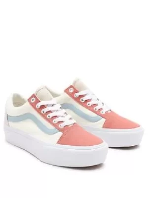 Image of Vans Ua Old Skool Platform, Pink/Cream, Size 3, Women