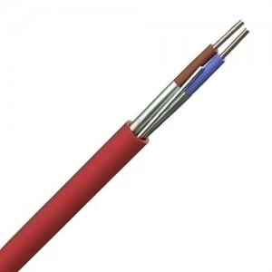 Image of Zexum Red 1.5mm 16A 2 Core and Earth Brown Blue Fire Resistant Rated BASEC Approved Power Cable - 1 Meter