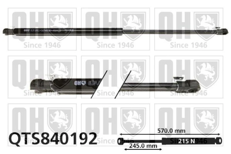 Image of QUINTON HAZELL Tailgate strut QUINTON HAZELL QTS840192