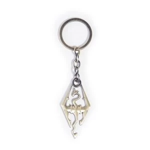 image of The Elder Scrolls - Dragon Logo Keychain - Silver