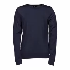 Image of Tee Jays Mens Knitted Crew Neck Sweater (3XL) (Navy Blue)