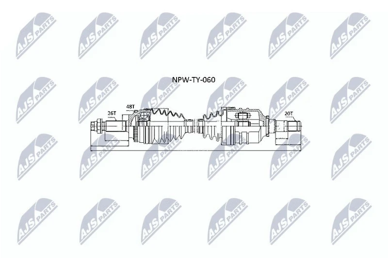 Image of NTY NPW-TY-060 Drive shaft Front Axle Left Drive Shaft (13)