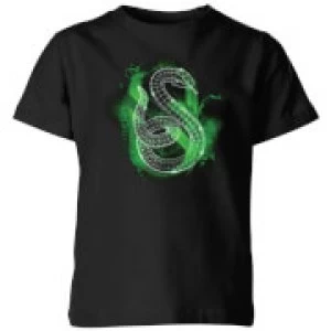 Image of Harry Potter Slytherin Geometric Kids T-Shirt - Black - 11-12 Years