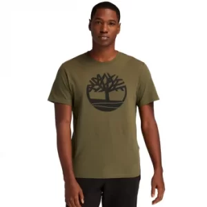 Image of Timberland Kennebec River Tree Logo T-Shirt For Men In Dark Green Dark Green, Size S