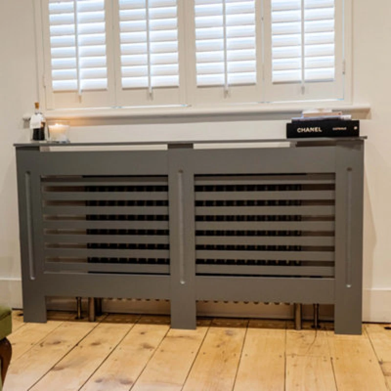 Image of Jack Stonehouse Horizontal Slat Mdf Unpainted Wooden Radiator Cover - Large - 152Cm (W) X 81.5Cm (H) X 19Cm (D)