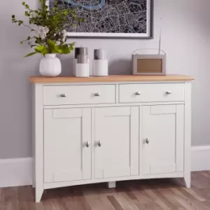 Image of Kettle Interiors Two Tone Oak & White Large 3 Door Sideboard
