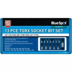 image of 13 Piece Torx Socket Bit Set (T8-T60)