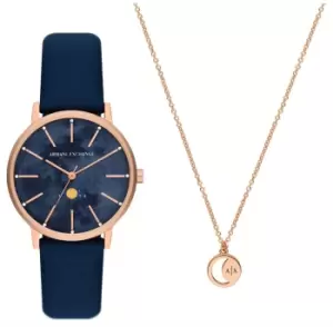 Image of Armani Exchange AX7149SET Womens Gift Set (36mm) Blue Watch