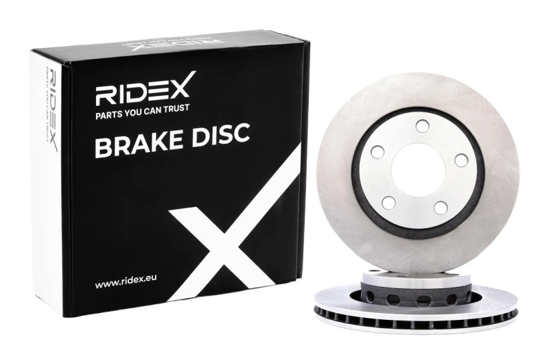 Image of RIDEX 82B0491 Brake disc Rear Axle, Vented, Cast Iron, Uncoated, Untreated, without bolts/screws Cast Iron Brake Disc (82)