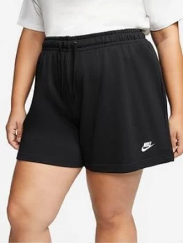 Nike NSW Club Fleece Shorts (Curve) - Black, Size 26-28=3X, Women