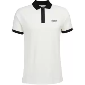 image of Barbour International Trans Zip Polo Shirt - White